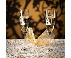 Leonardo 2 Sektgläser mit Gravur des Namens - Geschenkidee zur Hochzeit - Motiv Motiv Brautpaar