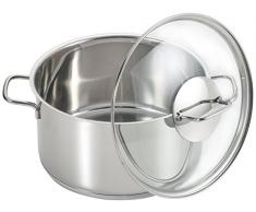 WMF Astoria Kochtopf hoch mit Glasdeckel 24 cm, Fleischtopf 5,7l Cromargan Edelstahl poliert, induktionsgeeignet, spülmaschinengeeignet
