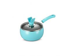 GUYUEXUAN Milchtopf, Bunter 16CM-Milchtopf, Instant-Nudelmilchtopf, Antihaft-Pfanne aus Aluminiumlegierung, Spezial für offenes Feuer, Induktionsherd Nicht verfügbar, Blau, Orange, Pink