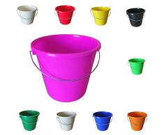 netproshop Gewa Eimer Groß mit Skala 12 Liter für Futtter und Wasser, Farbe:Pink