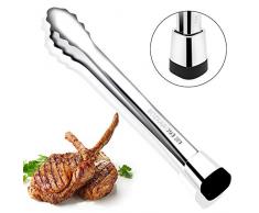 NEW NOAM Grillzange Edelstahl, Zange Küche, 33cm Fleischzange, Küchenzange mit Stabilem Edelstahlgriff, Mehrzweckzange Zum Kochen, Servieren, Grillen, Buffet, Salat, Grillzange Grill