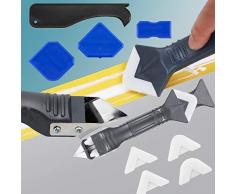 Silikonentferner & Silikon Fugenwerkzeug, Multifunktionale 9 pcs Profi Silikon Werkzeug Schaber Set mit Dichtung für Küche Badezimmer Boden Fliesen