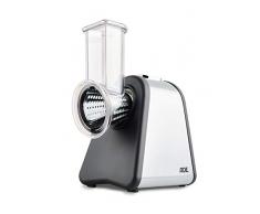 ADE Gemüsereibe Elektrische Reibe (500 Watt Leistung, Gehäuse aus Edelstahl, extrascharfe Klingen), Inoxidable, silber