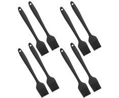 Guanici Silikon Grillpinsel Backpinsel Butterpinsel Kuchen Gebäck Butter Pinsel Lebensmittelqualität hitzebeständig Silikon Pinsel Flexibel und leicht, für BBQ Grill Backküche Kochen 8 Stück (Schwarz)