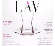 12 TEILIGES TEE GLAS LUXUS DESIGN TÜRKISCHE TEEGLAS CAY BARDAGI SET UNTERTELLER TASSE LAV