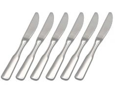 GRÄWE Dessertmesser aus Edelstahl, 6er Messer Set, Menümesser mit Wellenschliff, poliert, spülmaschinengeeignet - Serie Spaten