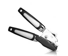 VEGKEY Dosenöffner, 3-In-1 Manuell Dosenöffner und Büchsenöffner Flaschenöffner und Deckelöffner Kapselheber in Eins (Schwarz)