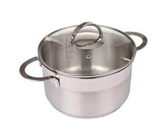 GRÄWE Kochtopf Ø 20 cm, mit Glasdeckel, 3 Liter Skala, Edelstahl, induktionsgeeignet, SeriePro-Line