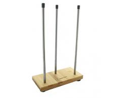 StreamBrush® Flaschenhalter Abtropfständer aus Bambusholz/Edelstahl für 0,5 L PET 1,0 PET 0,6 Liter Glas Crystal Sodastream Flaschen sowie Emil & andere Systemflaschen (3 Fach)