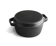 Tim Mälzer Gusseisen Kombitopf-Bräter, Schmortopf mit Multifunktions Grill-Deckel für alle Herdarten inkl. Induktion geeignet, hitzebeständig bis zu 270°C - 28 cm, 6 l