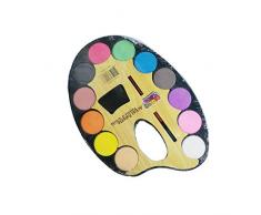 12 Farben Feste Pigment Palette Tragbarer Aquarell malen Farbpalette Pigment-Palette Tablett-Set Kinder-Kunst-Malerei Set