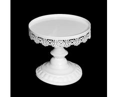Victoria Style Weißgold Kristall Tortenständer, runde Platte Metall Dessert Cupcake Sockel wiederverwendbare Anzeige Servierplatte Hochzeitsfeier