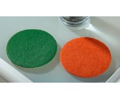Filz Untersetzer rund, 8er Set, 4 x orange 4 x dunkel grün Filzuntersetzer waschbar