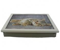 Mars & More Knietablett Katze liegend Laptray Kissentablett Tablett Kissen