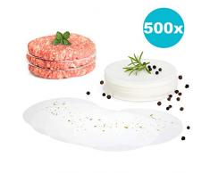 GOURMEO® 500 Antihaftpapier Zuschnitte für Burgerpressen, Ø 11 cm - Antihaft-Papier, Wachsscheiben, Wachspapier, Backpapier für Hamburger-Presse, Trennpapier für Hamburgerscheiben, Frikadellen