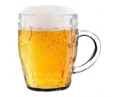 KADAX Bierkrug, Bierglas mit bequemem Griff und dickem Boden, Bierseidel aus hochwertigem Glas, robuster Krug für Bier, Biergefäß, geeignet für Gastronomie, spülmaschinenfest (Volker, 520 ml, 1)