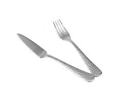 Solex Lena Hammerschlag Optik Fisch-Besteck 12 tlg. für 6 Personen Edelstahl