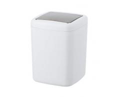 WENKO Schwingdeckeleimer Barcelona S weiß - Kosmetikeimer, absolut bruchsicher Fassungsvermögen: 3 l, 15 x 20 x 15 cm, weiß