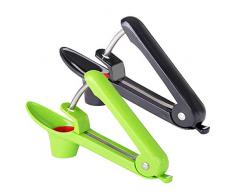 Kirschentkerner Oder Stoner, 2 Stück Küchenhelfer Entsteiner Kirschen, Kirschkern Oder Samenentferner Mit Komfortablem Griff für Making Marmelade, Kochen, Backen und Making Jelly (Grün + Schwarz)