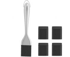 Grillpinsel 5 STÜCKE EIN Satz mit Back-Up-Silikonbürstenkopf Spülmaschine Hitzebeständig BBQ Grillpinsel Küchenutensilien Bratenpinsel für Freien Grillen Butter