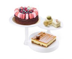 himaly Tortenständer Keks Obst 3 Ebenen Kunststoff Plattenspieler Tablett Dekoration und Präsentation für Hochzeitstorte/Jubiläum Weiß