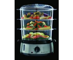 Russell Hobbs Dampfgarer 9,0l (60 Minuten Timer + Abschaltautomatik), 3 spülmaschinengeeignete Dampfgarbehälter + Reisschale + 6 Eierhalter, BPA-frei, Dampfkocher Cook@Home 19270-56