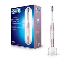 Oral-B Pulsonic Slim Luxe 4000 Elektrische Schallzahnbürste für gesünderes Zahnfleisch in 4 Wochen, mit Timer und Aufsteckbürste, roségold