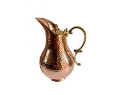 Wasserkrug aus gehämmertem Kupfer – lebensmittelecht – 100% reines Kupfer handgefertigt Geschenk – Krug mit Deckel – perfektes Geschenk zum Jahrestag – Kupfer-Trinkgefäß – Ayurveda Gesundheitsvorteile