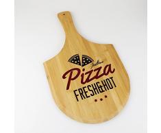 Pizzabrett Schneidbrett 53x31x1cm Bambus Servierplatte Servierbrett Pizza Brett