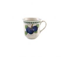 Villeroy & Boch French Garden Modern Fruits Jumbo Becher Pflaume, 480 ml, Premium Porzellan, Weiß/Bunt