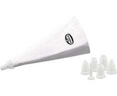 Dr. Oetker Spritzbeutel 31cm, Beutel inkl. 6 Tüllen für vielfältige Kreationen, Backzubehör zum Dekorieren und Verzieren, Küchenhelfer aus Kunststoff, (Farbe: weiß), Menge: 1 Stück