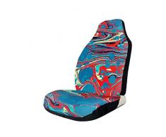 Seat Covers Psychedelic Blue Red Marbled Paper Splash Painting Autositzbezug Autositzschutz Sitzbezug Kissen Gruppe Universal Paar Eimer Vans Trucks Die Meisten Autos Suvs 2Pc