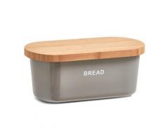 Zeller 25352 Brotkasten, grau, Melamin/Bamboo, ca. 36x20x14,5 cm