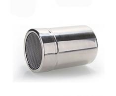 knowing Edelstahl Shaker,Kaffee Seiher,Deckel Fine Mesh, Puderzucker Kakaostreuer aus Edelstahl ideal für Zucker Salz Puderzucker Mehl Schokolade Cappuccino Kakao Kaffee Mehlsieb,500ml