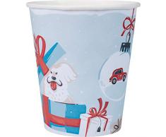 wellsamed 151276 1000 Stück wellsacup Weihnachtsbecher Einwegbecher Pappbecher Trinkbecher Papierbecher Einweg Papier 0,18 Liter Becher Sonderedition: Weihnachten, Weihnachtsmotiv, Polymerbeschichtet