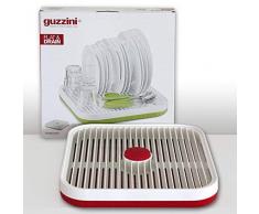 guzzini FLAT & DRAIN Geschirr-Abtropfschale rot-weiss, B ca. 36,5 cm