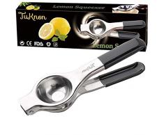 TUKNON Zitronenpresse, Limettenpresse, Zitronenpresse Edelstahl, Zitronenpresse Manuell, Saftpresse Manuell, Zitruspresse Handentsafter für Zitronensaft, Orangen-Saft, Limetten-Saft, Hohe Festigkeit