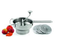 Weis 15015 Passiergerät mit 3 Einsätzen, Edelstahl, Silber, 42 x 20 x 11 cm