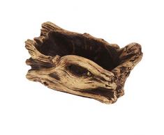 Hemoton Home Auslaufsicherer Blumentopf Simulierter Holzstumpf Wurzelzementbecken Sukkulente Topf Topfzubehör für Balkongarten Landschaftsbedarf (Gelb)