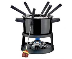 Spring KP2698506016 Grindelwald Fondue-Garnitur, 18/8 Edelstahl, schwarz