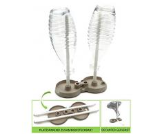 STYYL Universal Abtropfständer für Flaschen, Glaskaraffen, Decanter. Platzsparend Faltbar, Nachhaltig aus Biokunststoff. Abtropfgestell Abtropfhalter