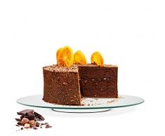 Sendez Tortenplatte Drehbar ø40 cm aus Glas Glasplatte Kuchenplatte Tortenständer Servierplatte Kuchenteller Servierteller Käseteller