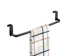 mDesign Geschirrtuchhalter Küchenschrank - Länge: 37 cm, Farbe: Mattschwarz - Geschirrhandtuchhalter - Handtuchhalter Küche
