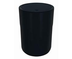 Spirella Design Kosmetikeimer Cocco mit Extra Ring für Müllbeutel Treteimer Schwingdeckeleimer Abfallbehälter mit Schwingdeckel 5 Liter (ØxH): 19 x 26 cm Schwarz