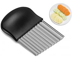 Bligo Gemüsehobel Edelstahl Wellenschneider, Kartoffelschneider zum Schneiden von Kartoffeln, Süßkartoffeln und Obst oder Gemüse