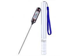 Fleischthermometer TOPELEK Grillthermometer Digitale Küchenthermometer Haushaltsthermomete sofort lesbar mit langer Sonde, LCD-Bildschirm, Magikthen Korrosionsschutz. Ideal für Braten, Grill, BBQ