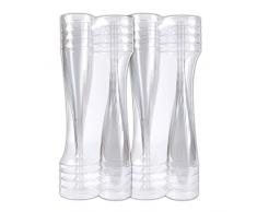 Schramm® 20 Stück Einweg Sektgläser Champagner Glas Sektflöten Sektkelch Stielglas Champagner Gläser Einwegsektglas Einwegsektgläser Fassungsvermögen 100ml Einweg Plastik Glas Kunststoff 20er Pack