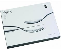 WMF Habitum Besteckset, 60-teilig, für 12 Personen, Monobloc-Messer, Cromargan Edelstahl poliert, spülmaschinengeeignet