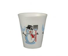 Thermobecher, EPS 0,2 l Ø 7,9 cm 9,1 cm weiss Schneemann Menge: 50 St Heissgetränkebecher, Glühweinbecher, Einwegbecher, Party-Trinkbecher, ToGo-Becher