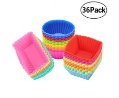Silikon Cupcake Muffin Backförmchen Liners 36 Stück wiederverwendbar Antihaft-Kuchen Formen Sets …